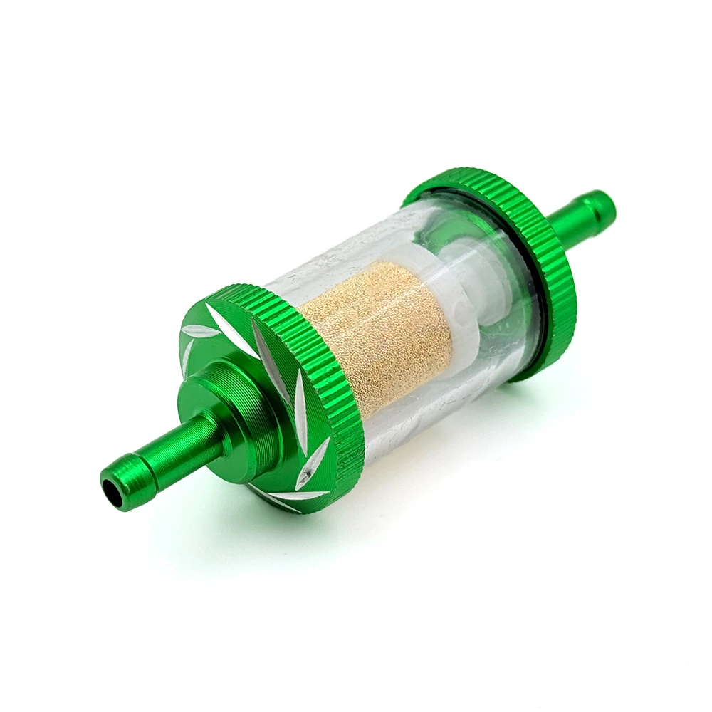 Geändert Universal 6mm Inline Kraftstoff Filter Aluminium Legierung Sheel Kupfer Kern Für Motorrad Roller ATV Dirt Pit Bike Motocross