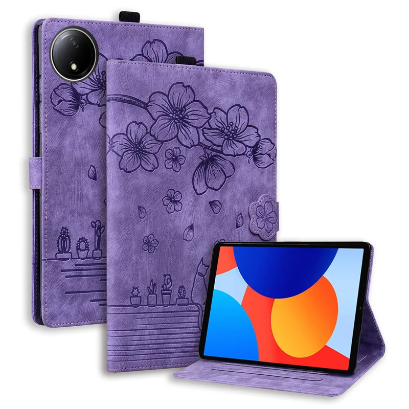 

Для Xiaomi Redmi Pad SE 4G 8,7 дюйма 2024, кожаный чехол-кошелек для карт, подставка для планшета, чехол для Redmi Pad SE Flowe Cats, задний чехол из ТПУ