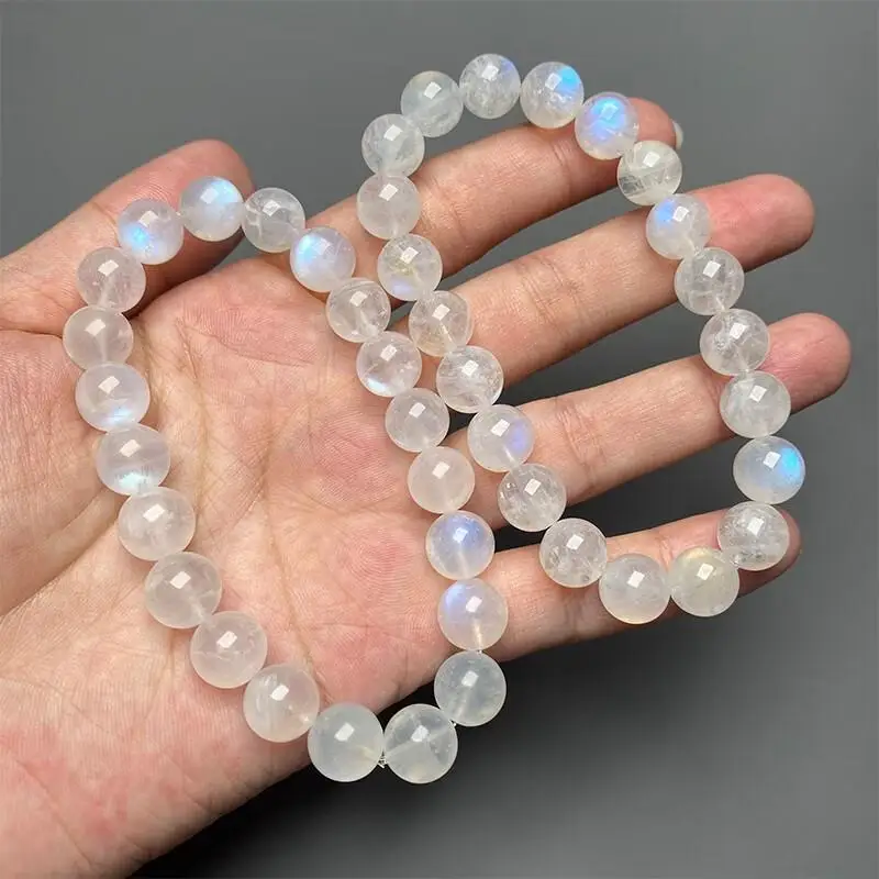

Natural Blue Moonlight Glass Body Moonstone Bracelet