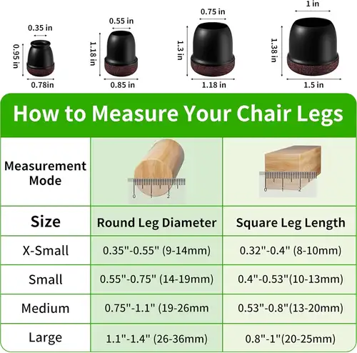 8PCS Round Chair Leg Floor Protectors Foot Cover Diagonal Silicone Furniture Black Table Feet for Hardwood Table Protect Floor - Image 3