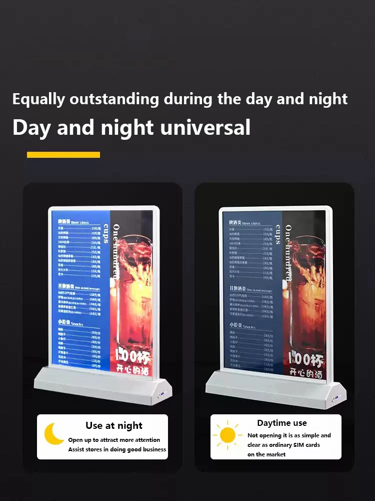 Ricaricabile A4 Desktop pubblicità Light Box Dimmer acrilico lampeggiante Led Light Table Menu ristorante Card Display Holder Stand
