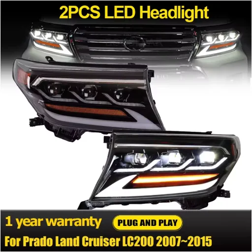 

Для Toyota Land Cruiser головные фары 2008-2015 Land Cruiser ВЫСОКОКАЧЕСТВЕННАЯ фара DRL указатель поворота дальнего света линза проектора