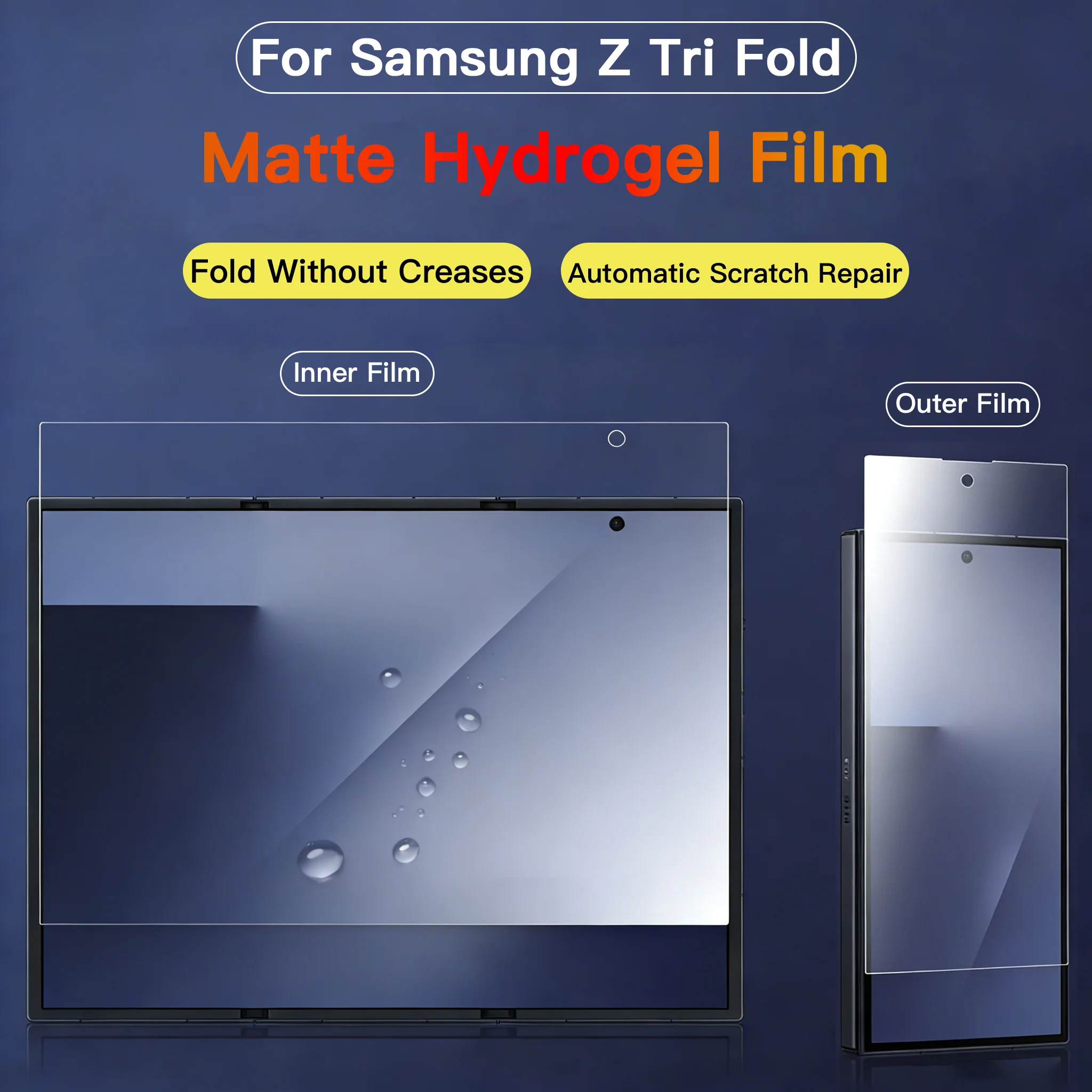 Matte Soft TPU Hydrogel Film For Samsung Galaxy Z TriFold 5G Inner Outer Sticker Full Body Screen Protector