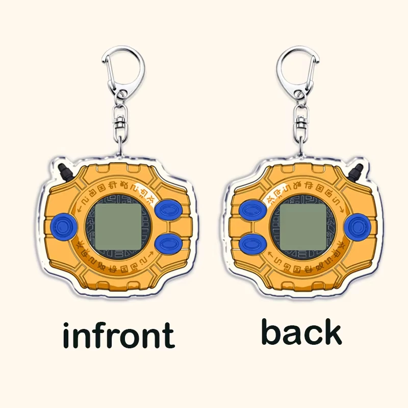 Classic 90s Anime Keychains for Accessories Bag Merciful Tai Karis Digivice Agumon Terriermon Monsters Keyrings Jewelry Fan Gift view 5