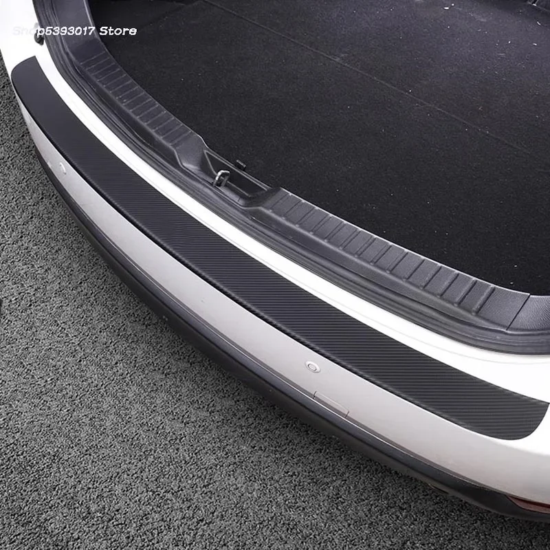 Car Rearguard PU Carbon Fiber Leather Rear Bumper Trunk Fender Sill Plate Protector For Mazda CX5 CX-5 2017 2018 2019 2020 2021