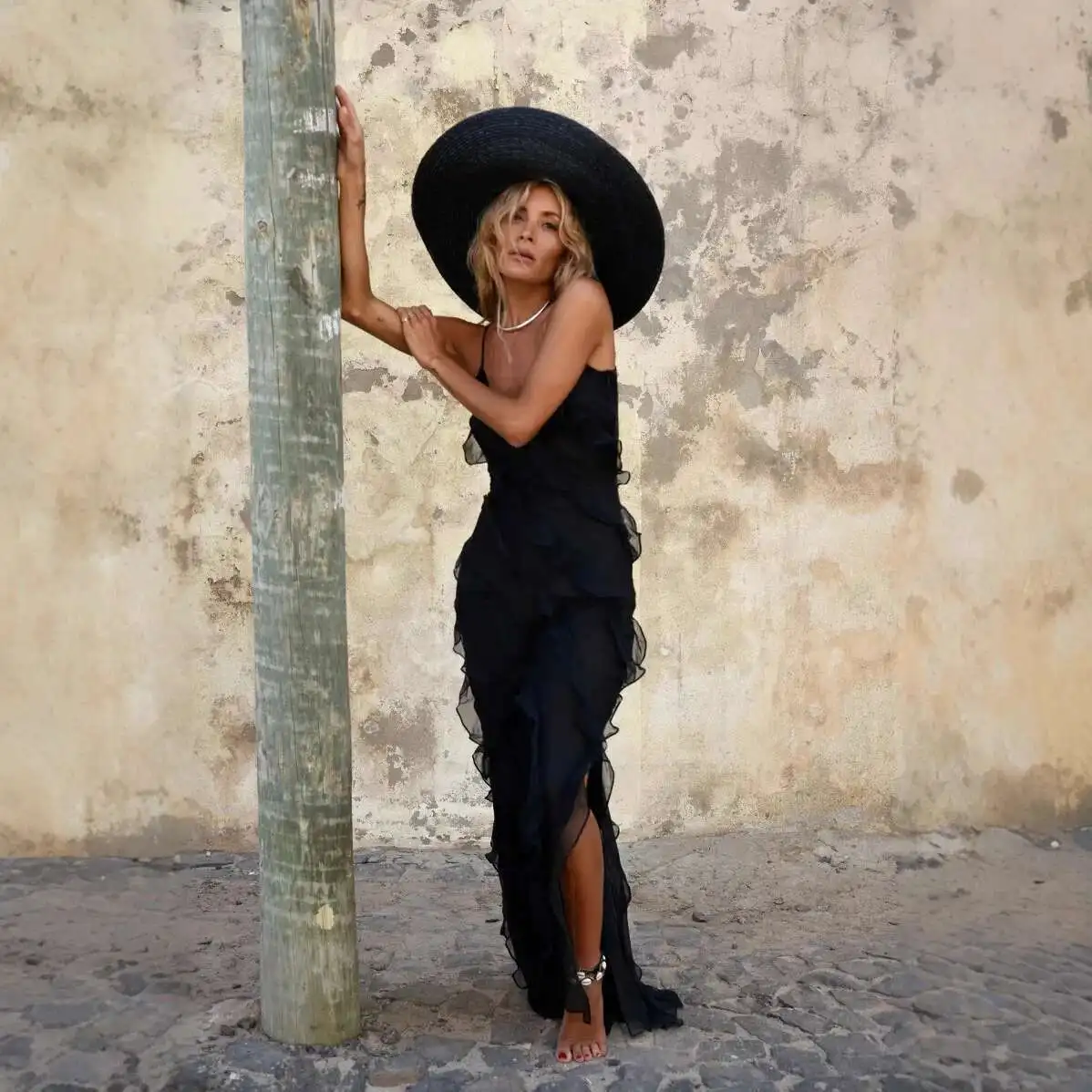 

and Spring Summer New Women's Wear New Product Sexy Sleeveless Suspended Dress Long Dress Dress Robe Vestido Women Elegant