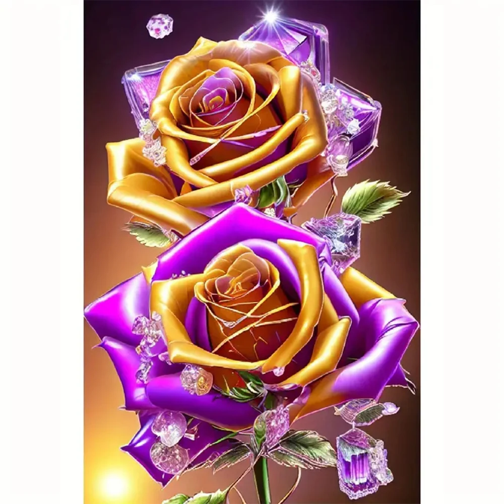 

5D DIY Full Square/Round Diamond Painting "Purple Rose" Diamond Embroidery Scenery picture Cross Stitch Mosaic Home Decor gifts