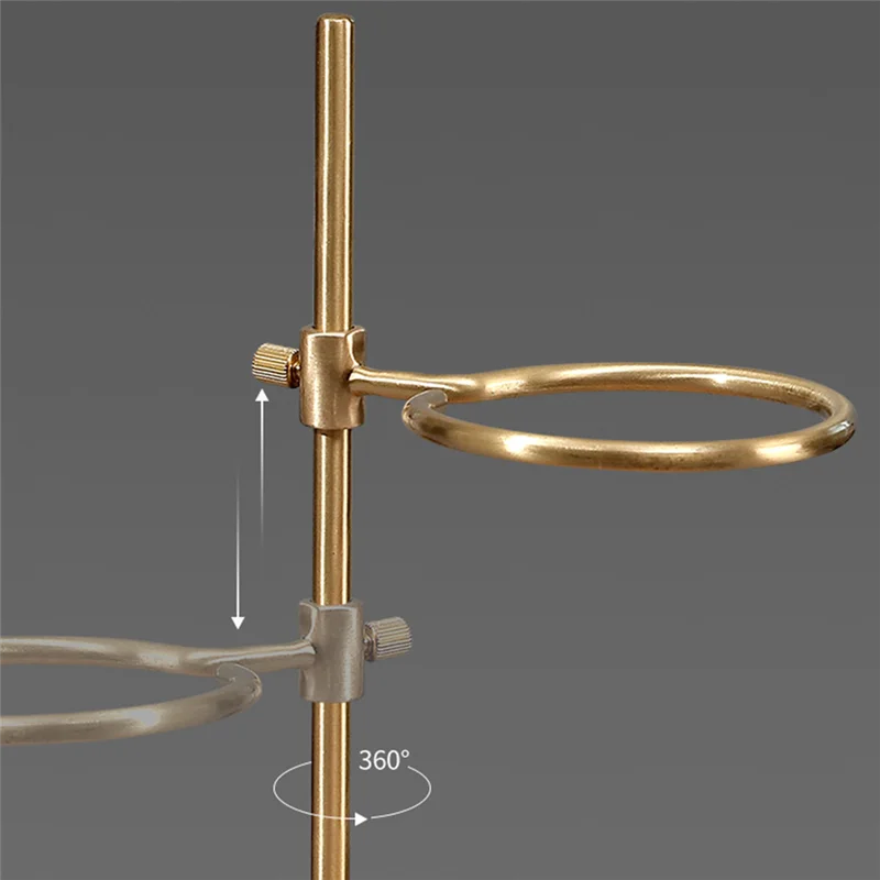 -AT52 Pour Over Coffee Maker Stand With Wood Base Adjustable Height Rack Dripper Filter Holder For Manual Brewing Wood