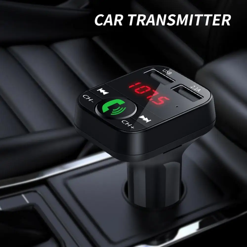 Fm Transmitter Dual Usb U Disk Mini 2023 Car Charger 2.1a Tf Card Mp3 Music Interior Accessories Mp3 Player Wireless