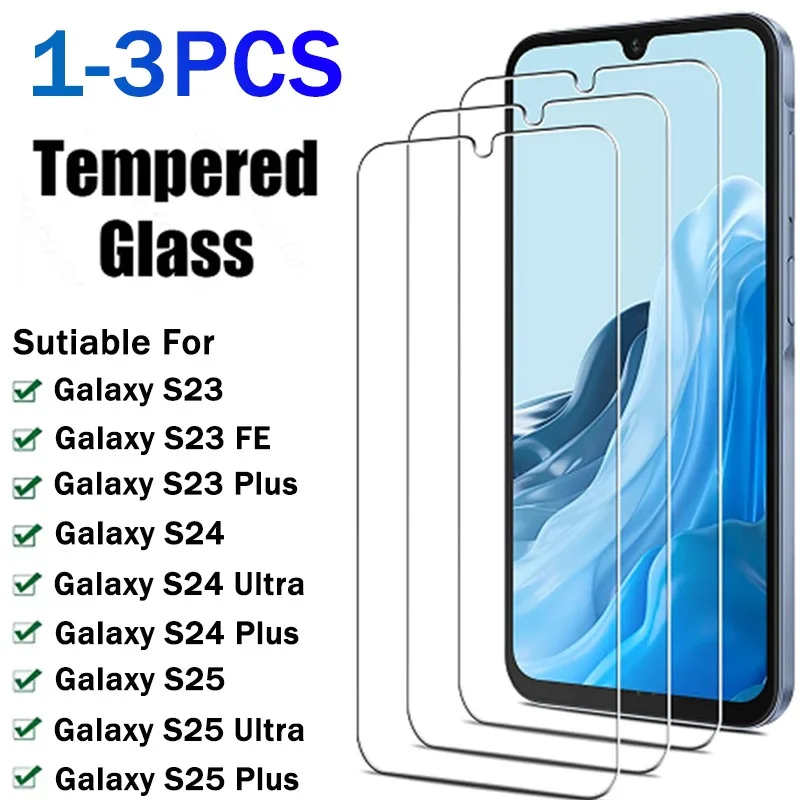1-3PCS Screen Protector Glas Voor Samsung Galaxy S25 S24 S23 FE S24Plus S25Plus S24 Ultra Gehard glas Scherm Beschermende Film