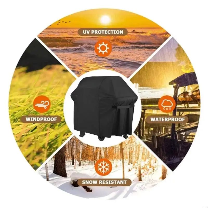 

97BA Large Size Waterproof Barbecue Shelter Protective Cover For Garden Patio Grills