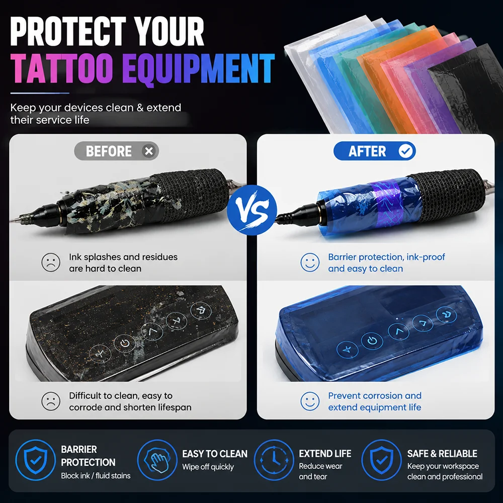 1200 Sheets Tattoo Barrier Film Disposable Tattoo Wraps Cover 4' X 6' Tattoo Protective Film Barrier Tape Tattoo Accessories