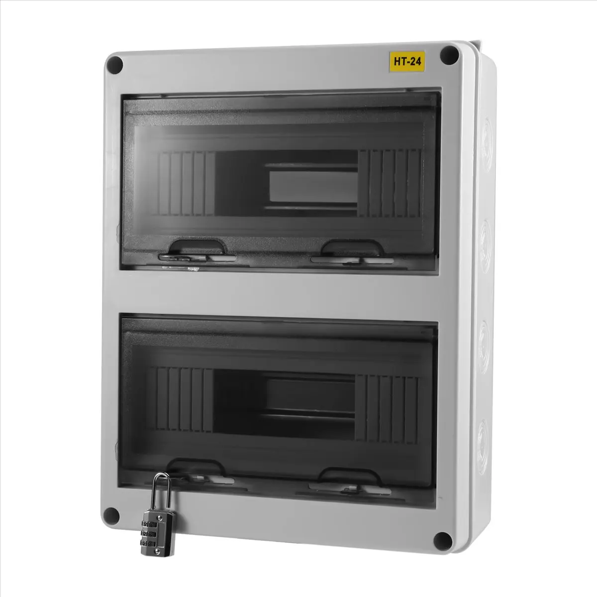 Anschlusskasten der HT-Serie, 24 Wege, IP65, wasserdichter Verteilerkasten für den Außenbereich, ABS, elektrisch, mit Schloss für Leistungsschalter-BCBW