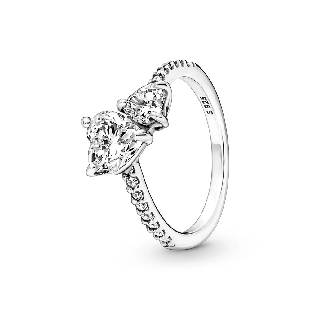 New 925 Sterling Silver Heart Ring CZ Zircon Love Ring Fit Original Ring Crown Princess Ring For Women Jewelry Wedding Gift