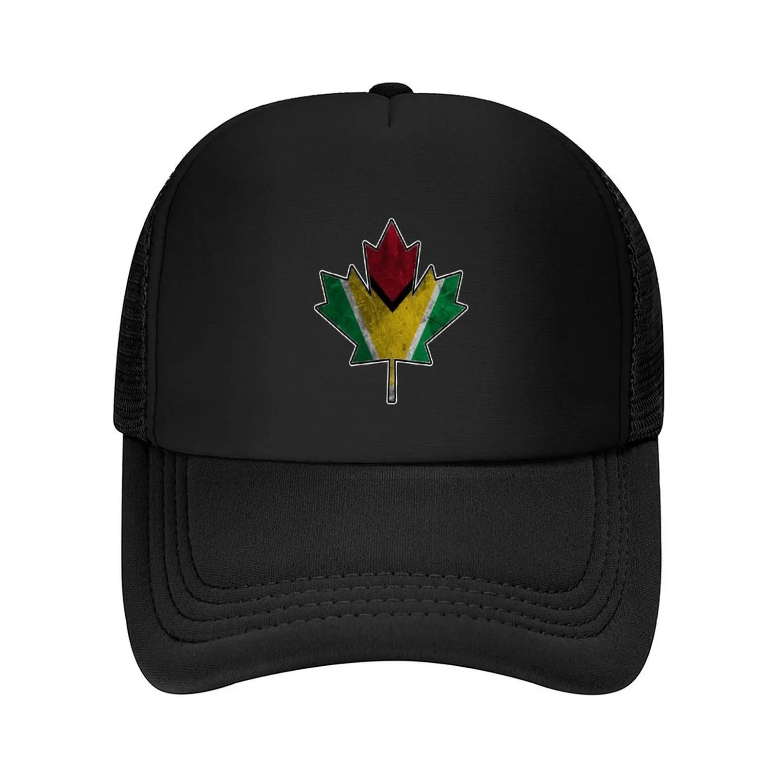 

Guyanese Canadian - Maple Leaf Clipped Into Guyanese National Flag Baseball Cap party Hat Golf hiking hat Hats Woman Men's