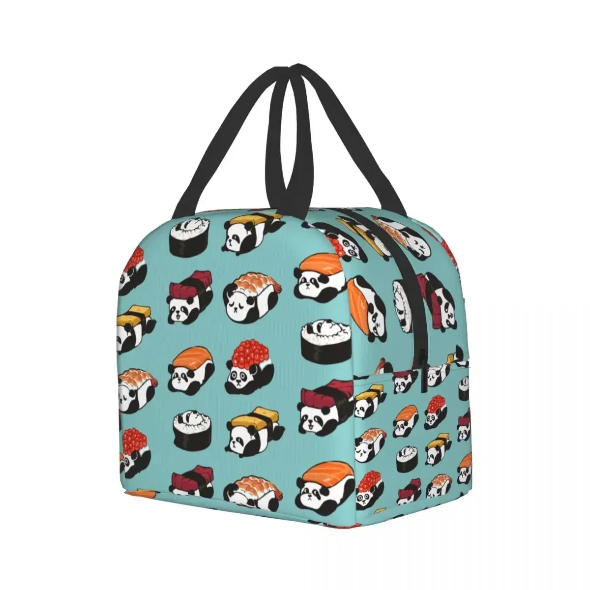 Sushi Panda Thermal Insulated Lunch Bag Cartoon Japanese Food Resuable Lunch Box Tote for Women Kids School Picnic Storage Bag