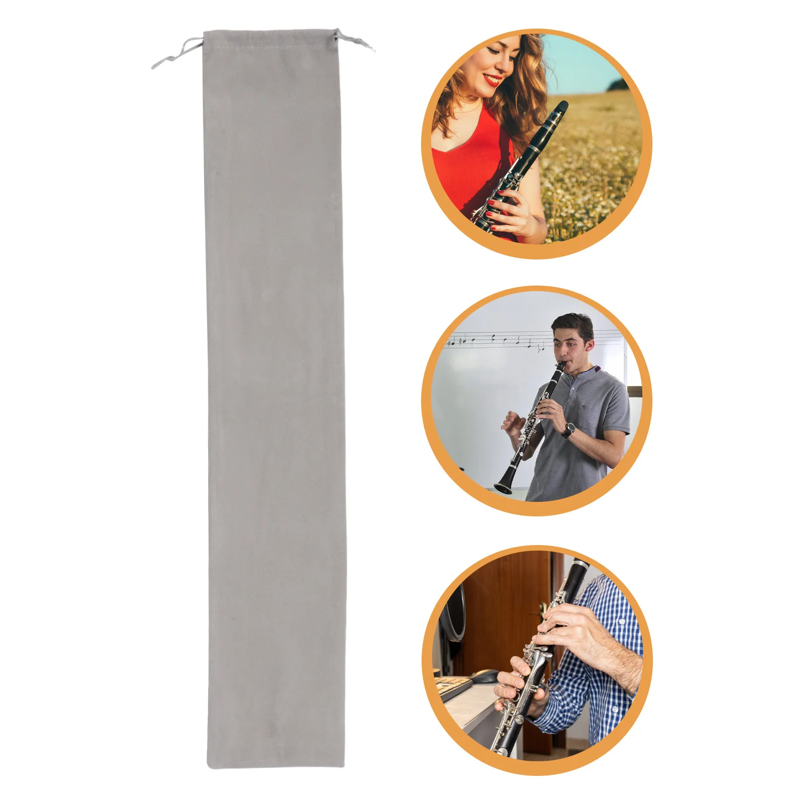

Electronic Wind Instrument Bag Drawstring Dustproof Pouch 75x14cm Flute Clarinet Recorder Harmonica