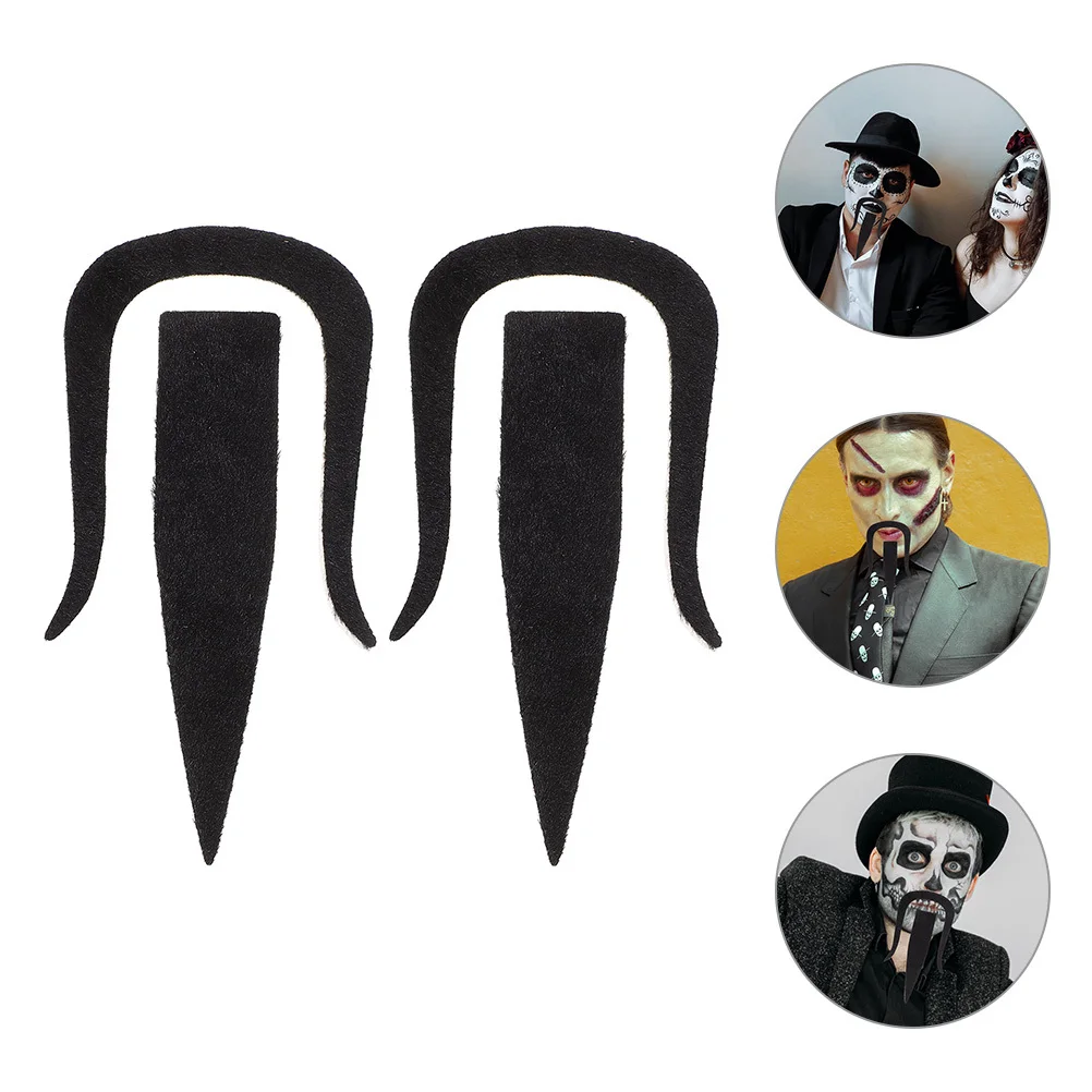 

2Sets Fake Beard Mustache Halloween Party Cosplay Costume Realistic Beard Prop Realistic Mustache Cosplay Prop