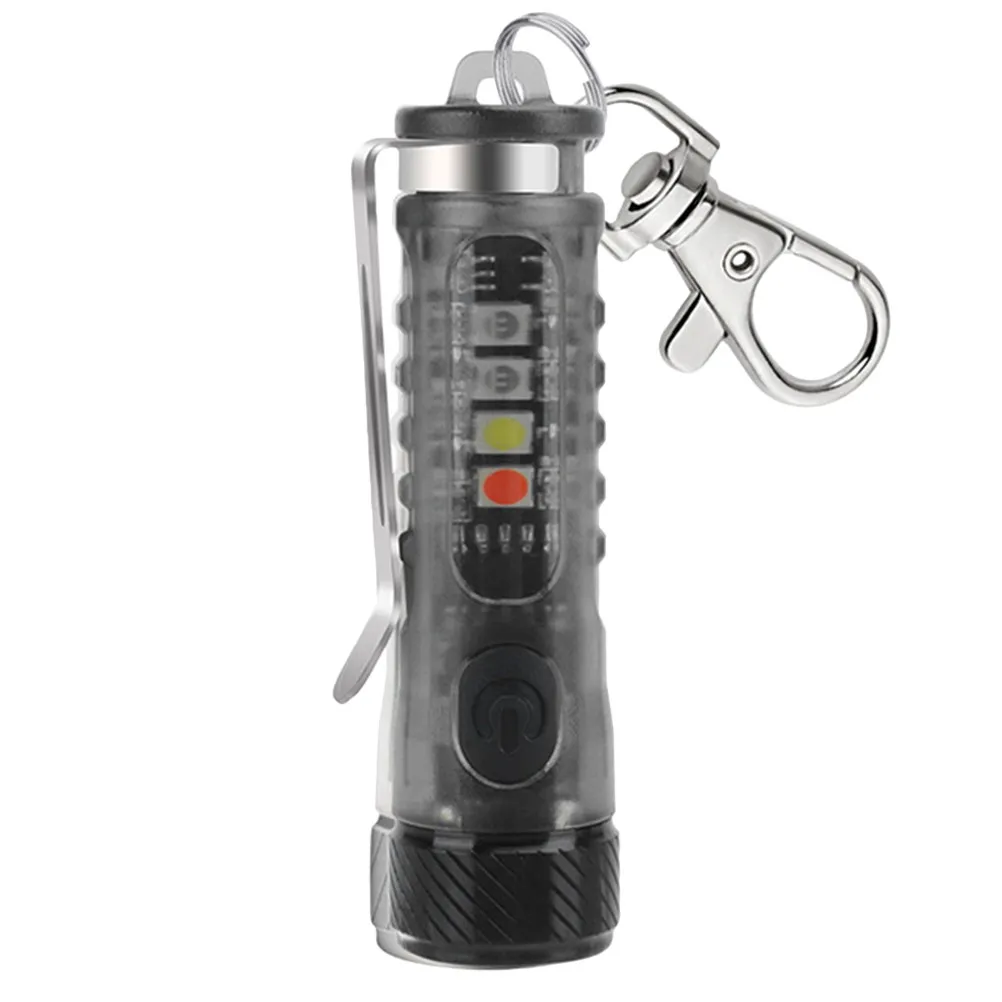 Mini LED Keychain Flashlight 11 Modes Ipx6 Waterproof Uv Work Camping Emergency Torch Light Portable Key Ring Light