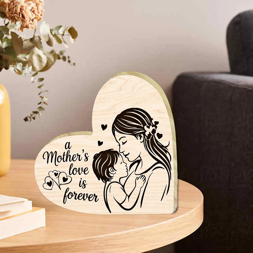 

Wood Plaque Decor Mother Mom Gift Heart-Shaped Sister Ornament Perfect Gift For Birthdays Christmas & Valentine'S Day