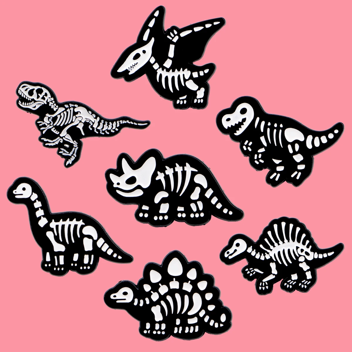 Gothic Dinosaur Skull Enamel Pin Cool Fantasy Animals Brooches on Clothes Badge Bag Clothes Lapel Woman Men Jewelry Friends Gift