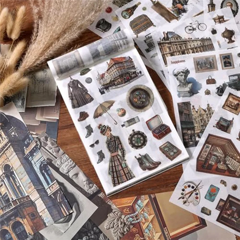 

【Полка】Наклейки для скрапбукинга — 500 предварительно вырезанных наклеек васи и 20 бумаг для скрапбукинга для ведения журналов, принадлежности для скрапбукинга