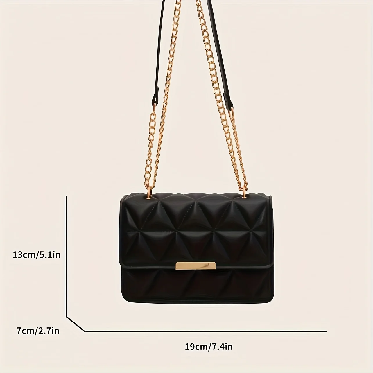 Modische Damen-Umhängetasche, schicke kleine quadratische Tasche für Damen, luxuriöse gesteppte Handtasche für tägliche Reisen, Shopping, Partys. – Detail 3