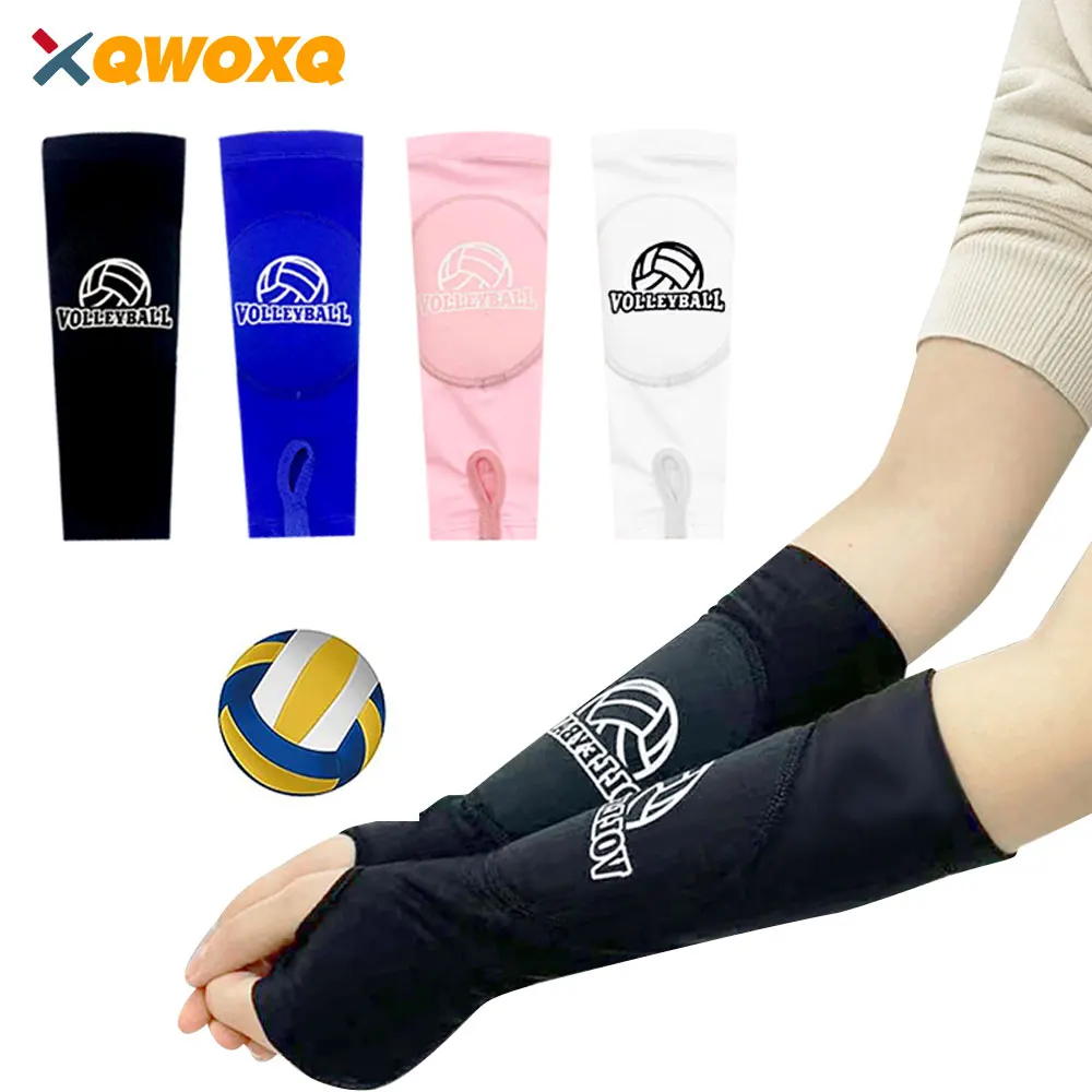 1 Pair Volleyball Padded Passing Forearm Hitting Sleeves, Arm Sleeves and Wrist Support with Protection Pad for Girl, Boy, Adult