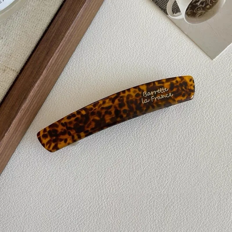 مشبك شعر أكريليك لامع للنساء، مشبك جانبي أنيق للفتيات العصريات، مشبك كلمة واحدة