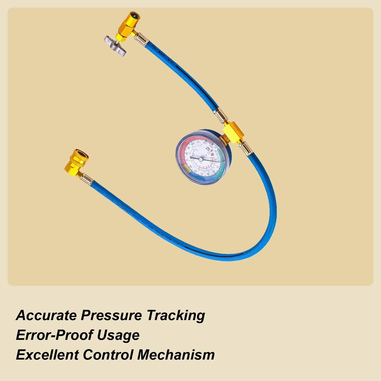

AC Charge Hose AC Refrigerant Hose With Gauge Leak-Proof Anti-Backflow Refrigeration Tube For Auto Repair Truck RV Most Vehicles