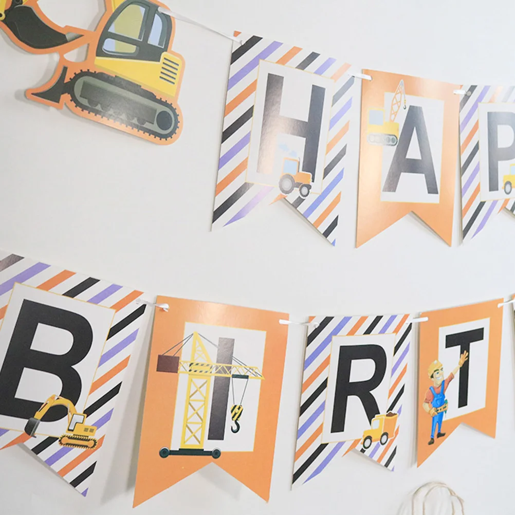 

2 Pcs Birthday Flag Party Interesting Flags Decorative Hanging Bunting Creative Pendant Boy