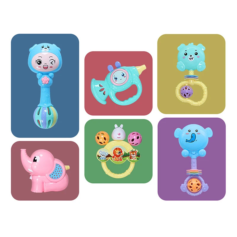 New【1/7PCS Newborn Sensory Teether Baby Development Games Baby Rattles Toys Educational Infant Toy For 0 6 12 Months】