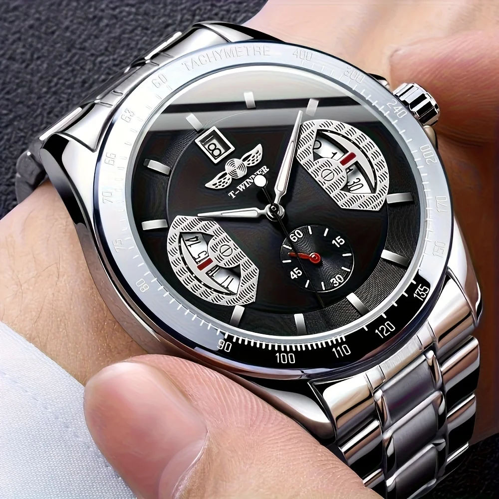 T-WINNER Luxury Men's Watch Personalized Automatic Mechanical Watch Waterproof Night Light Men's Dating Sports Watch