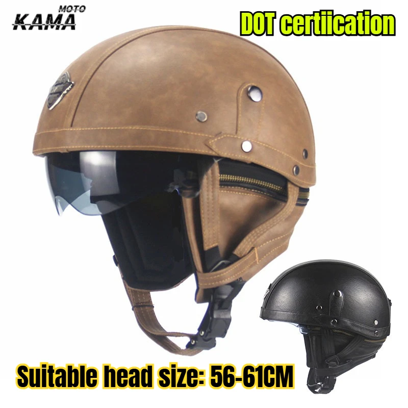 

ECE DOT Approved Motorcycle Helmet Retro German Moto Helmet Vintage Half Helmet Casco Moto Equipment