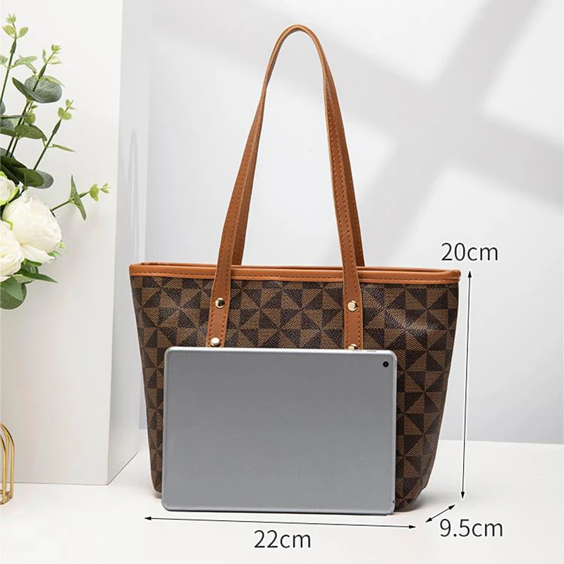 New Fashion Retro Large Capacity Fashionable Handheld One Shoulder Printed Tote Bag