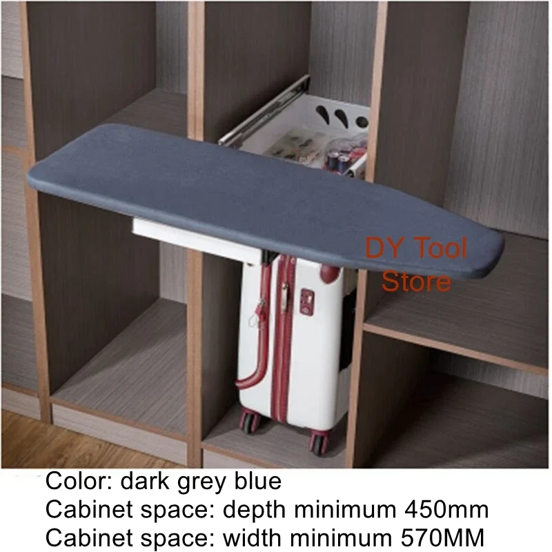 Складная гладильная доска для шкафа с нажимным захватом, гардеробная Скрытая гладильная доска, амортизирующая Расширительная железная подкладка, фурнитура, аксессуары