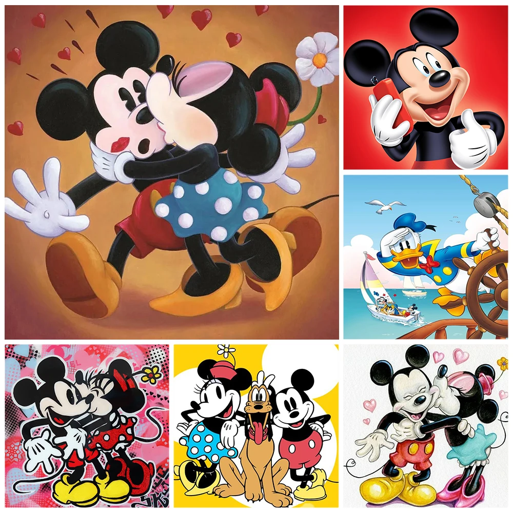 

Disney Mickey Minnie Mouse Donald Duck Oil Painting By Numbers DIY Paint By Numbers For Adult Frameless Painting Unique Gift