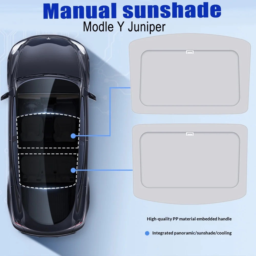 Retractable Flush Mount Sunshade Cover Roof Sunscreen UV Block Heat Insulation Manual Sun Visor for Tesla Y/ 3/ YL Tesla Parts