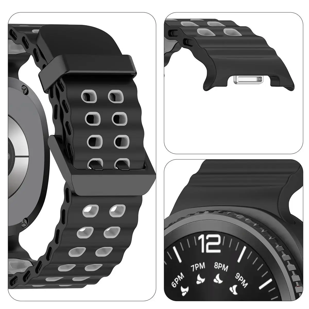 Pasek Marine Band do Samsung Galaxy Watch 8/8 Classic Ocean, dwukolorowy silikonowy pasek do Galaxy Watch 8 40 44mm, sportowa bransoleta