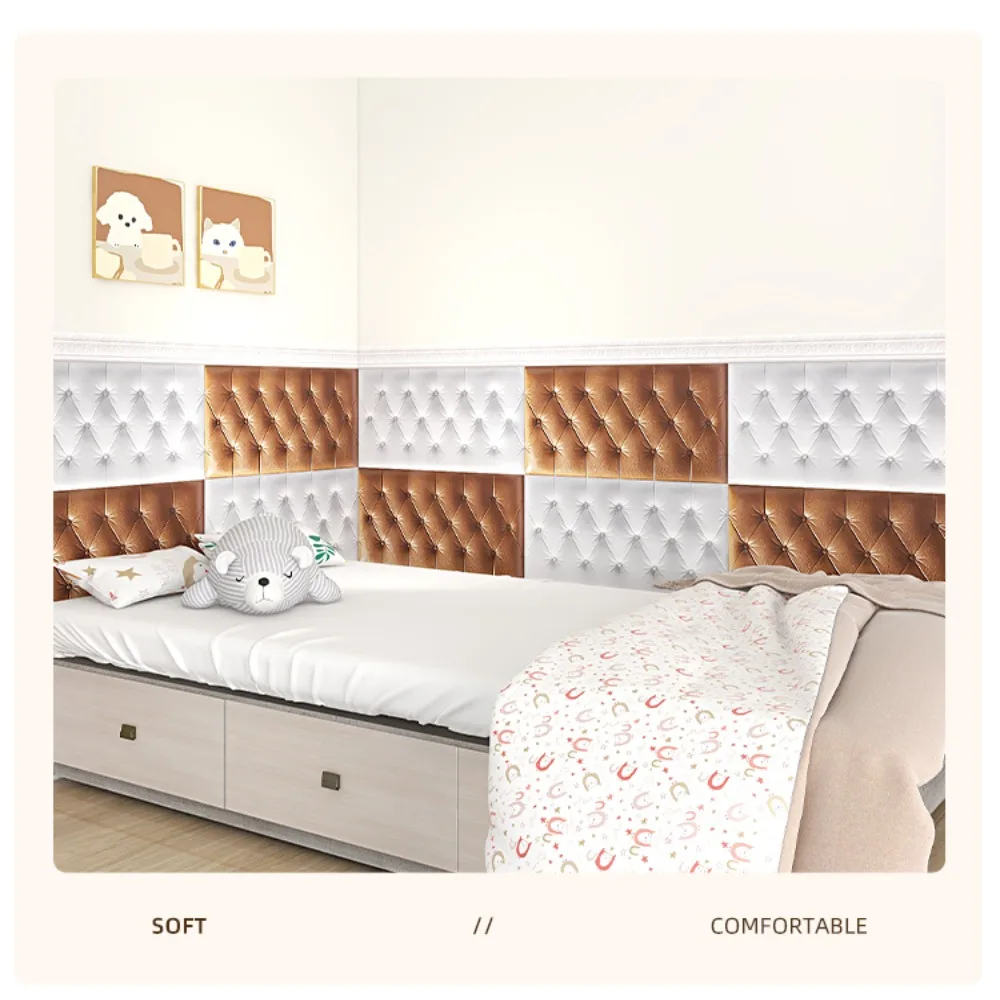 High-Quality Thicken 3D Wall Stickers Self-adhesive Diy Soft Cushion Anti-Collision Wall Mat Pad Kids Bedroom