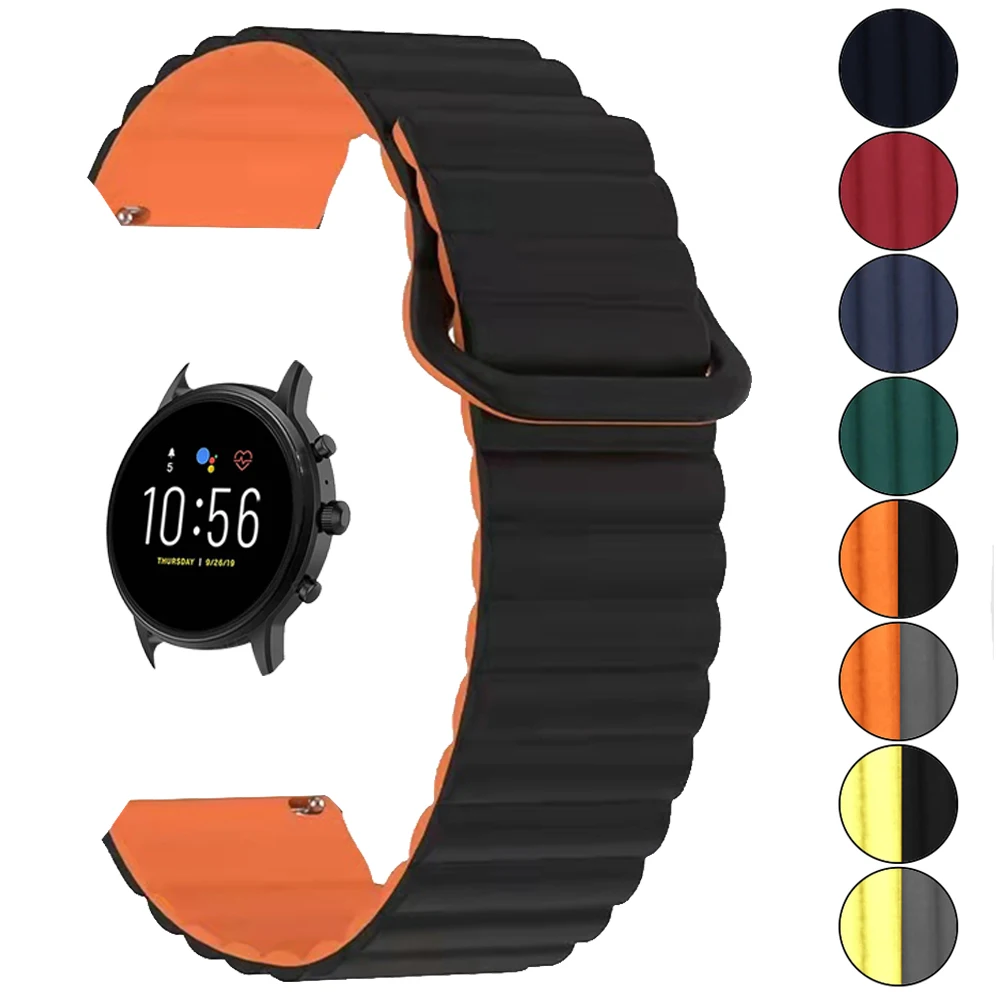 

Magnetic Watchband for Fossil Gen 6 44mm Gen6/gen 5 5e 44mm/Gen5 LTE 45mm Smartwatch Band Bracelet Replacement Silicone Strap