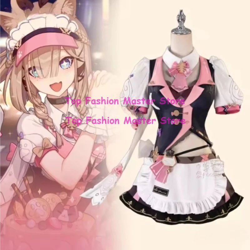 

Game Honkai Impact 3 Pardofelis Cosplay Costume Coffee Maid Dress Cat Pardofelis Wig Women Halloween Party Clothes