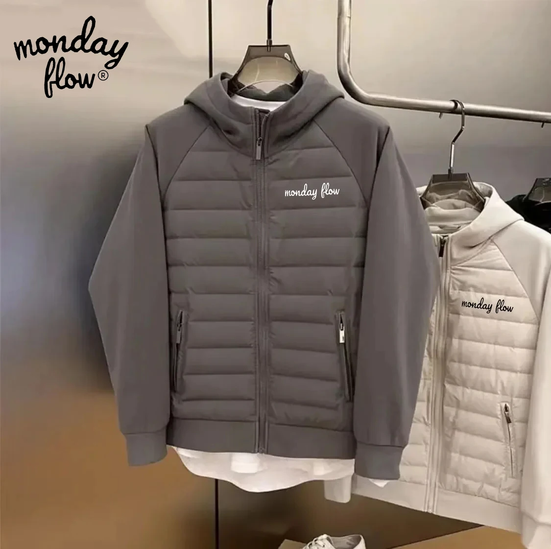 Monday Flow Down Jacket Men Women Golf Clothing Loose Coats Couple Golf Coat Casual Sport Korea White Duck Down Golf Wear