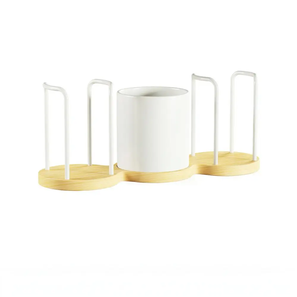 Wooden Cup Storage Dispenser For Ouchengjun Desktop Organizer Kitchen Countertop Disposable Paper Cup Holder Rack Stand view 6