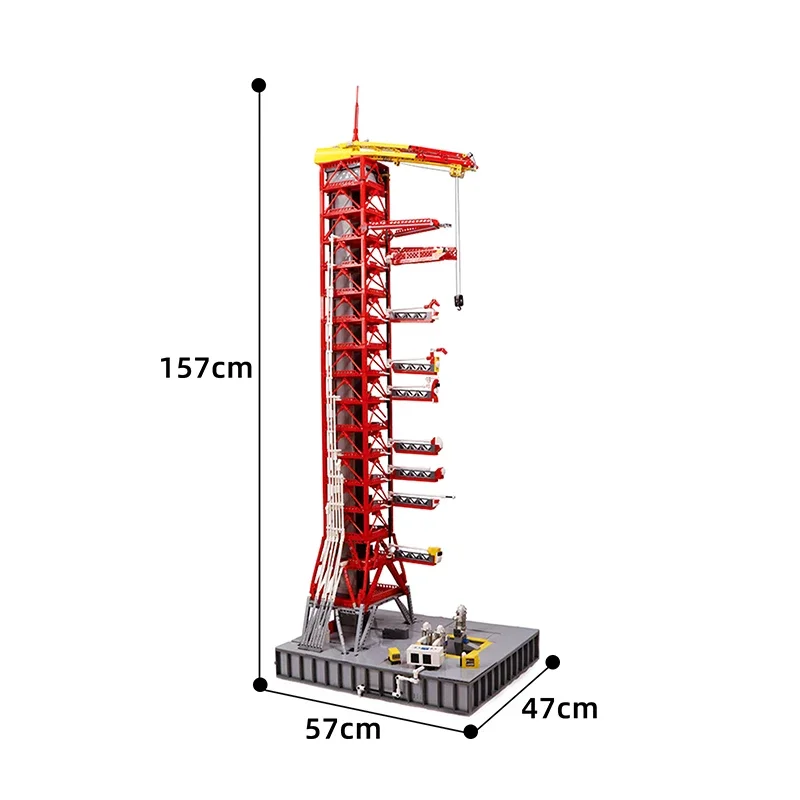 MOC Saturn 5 Launch Tower Building Blocks Rocket Launch Platform High-Tech Shuttle Station Compatible 21309 Toys for Boys Gift