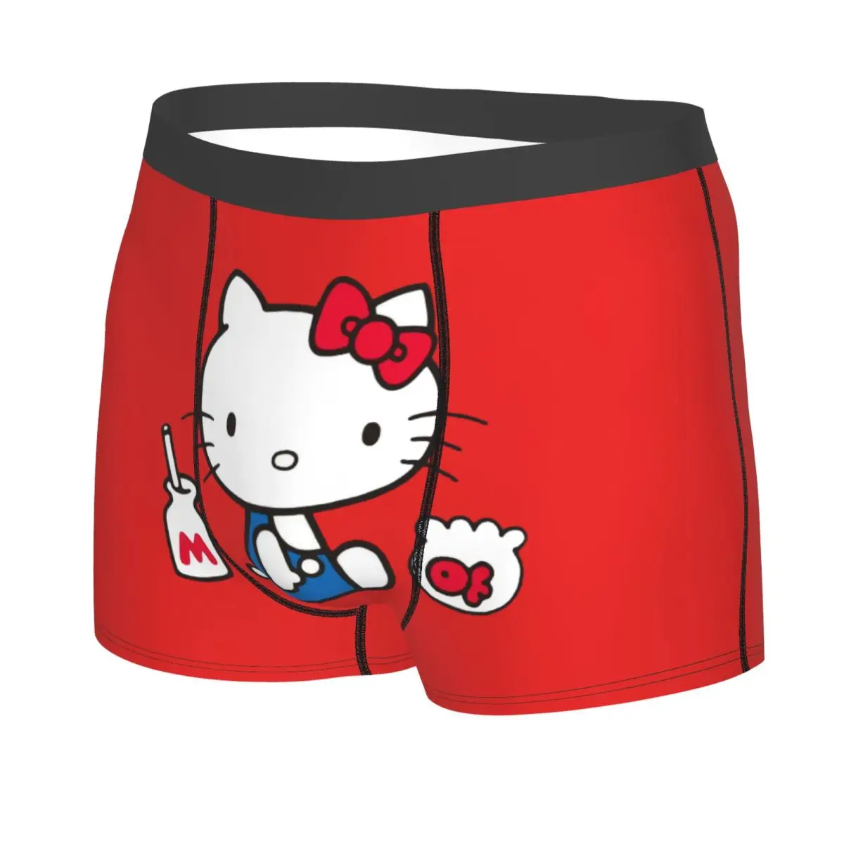 Pantaloncini boxer Hello Kitty personalizzati Slip da uomo Kawaii Cartoon Intimo Mutande divertenti