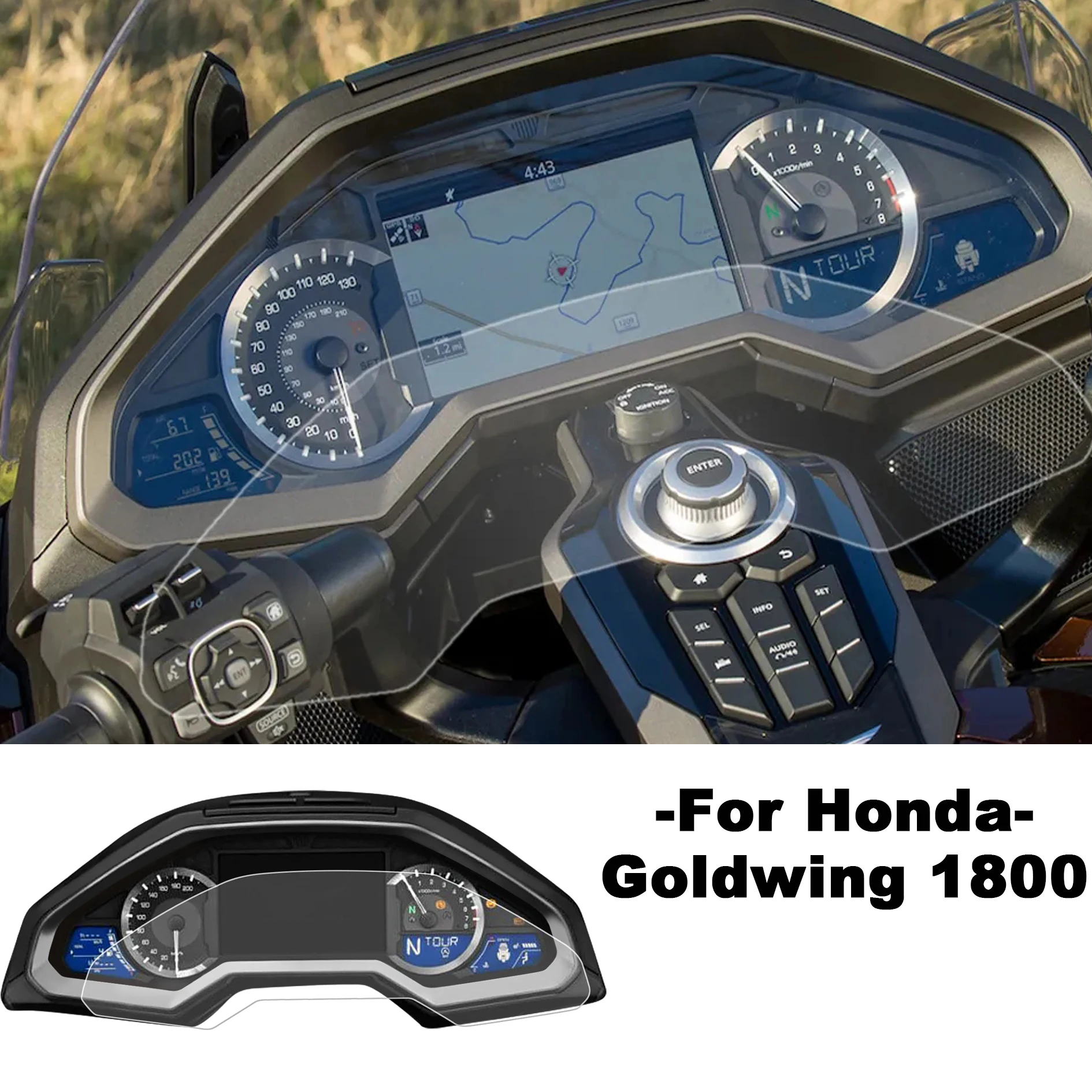 For Honda GL1800 Motorcycle Scratch Sticker 2018-UP Speedometer Protection Film GL-1800 Screen Anti Blue Light Cluster Goldwing