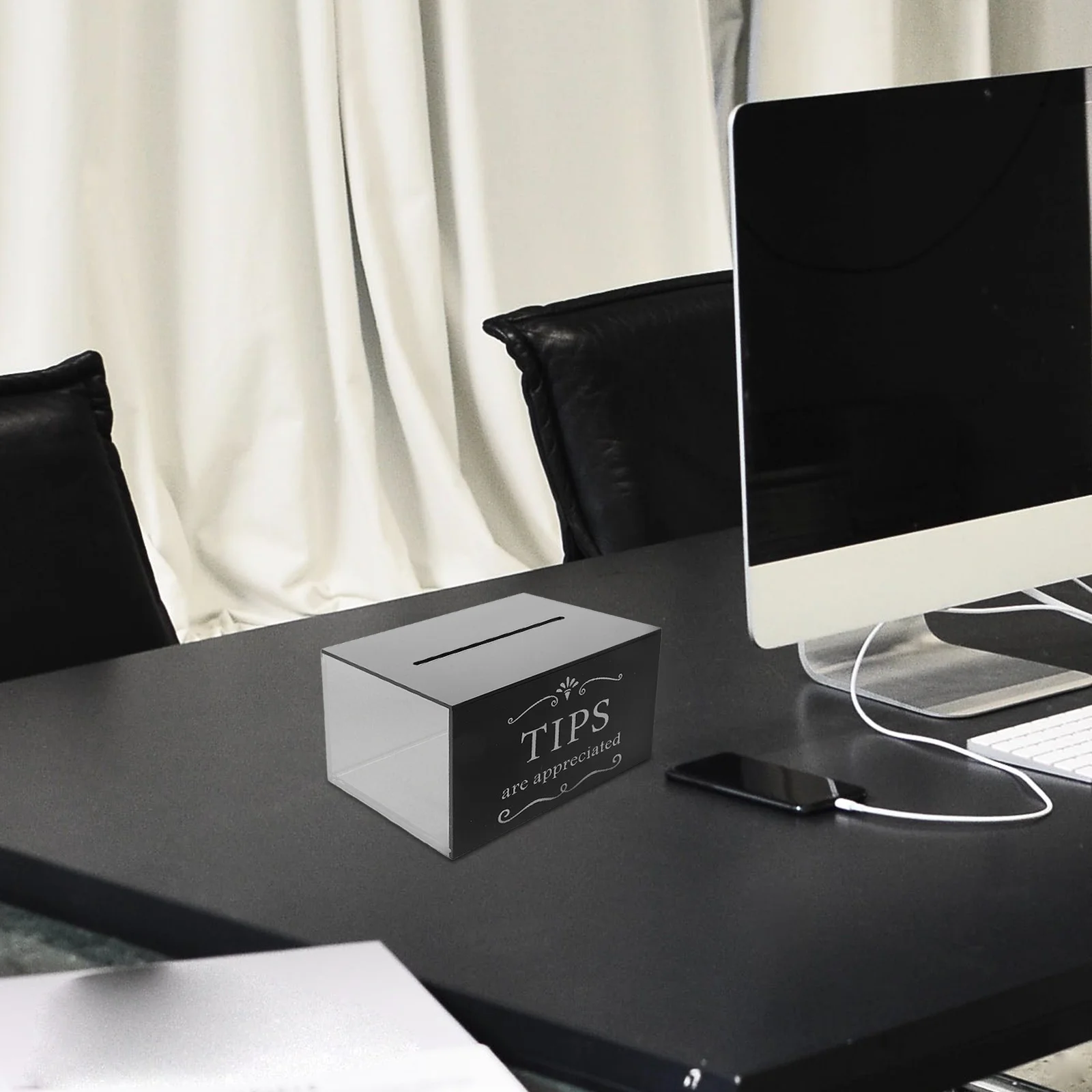 Acrylic Tip Collection Box Lock Transparent Suggestion Donation Money Collection Box Bar Restaurant Ballot Boxes