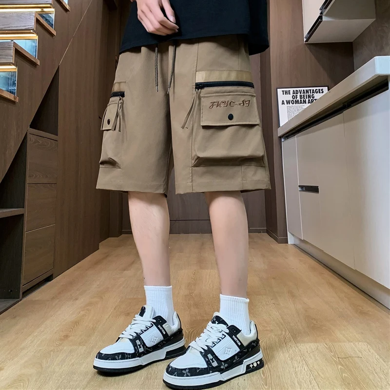 

Men's Faion Workwear ort Pants Ice Silk Cool Feeling Casual Loose Fit Five-Quarter Length Summer New Arrival Youth Sle