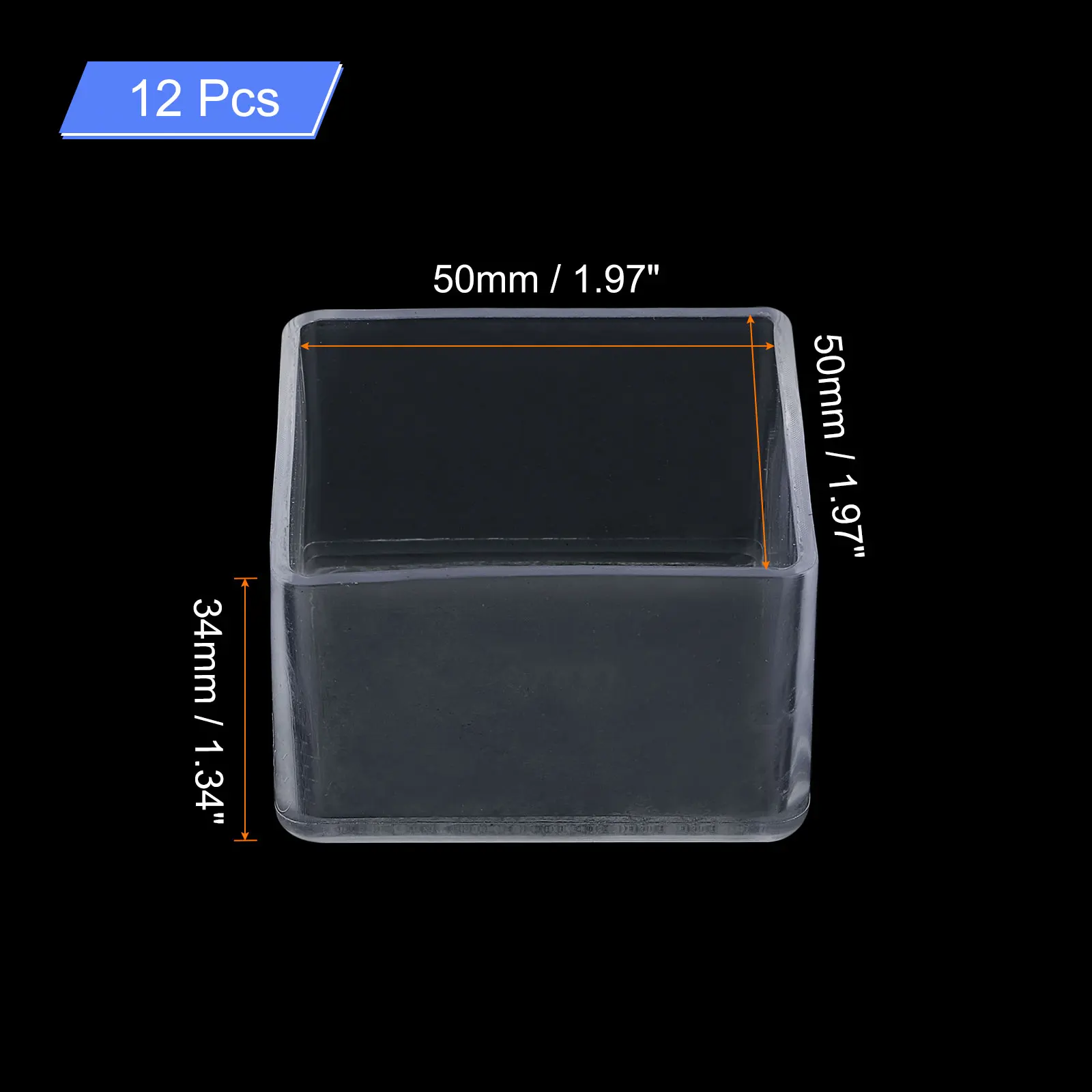 12/24Pcs Chair Leg Floor Protectors PVC Anti-Slip Furniture Leg Feet Cover for Hardwood Floors Patio Chair Table Bed Transparent